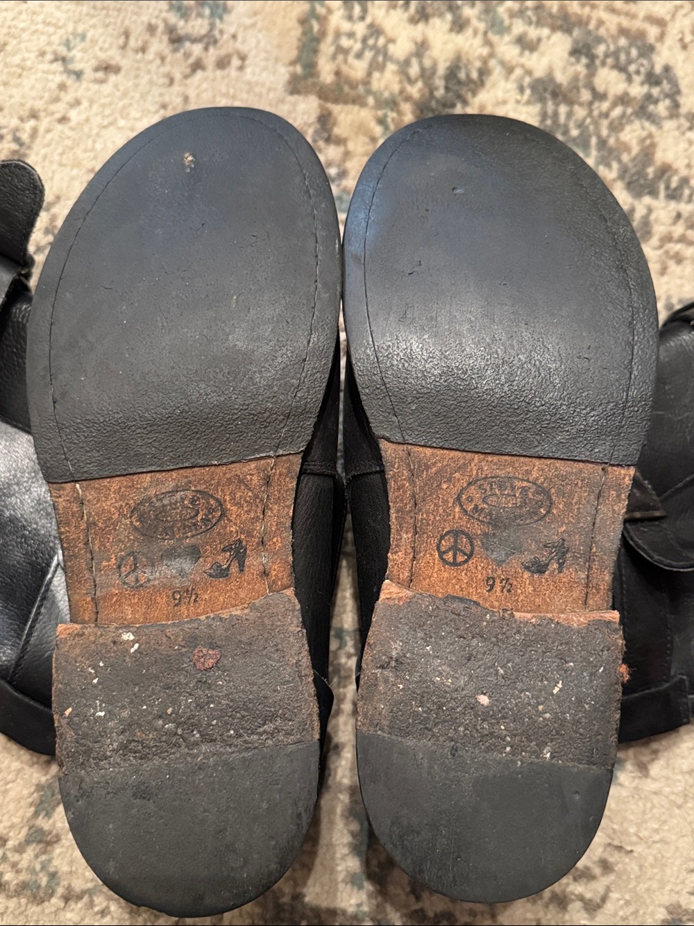 Steve Madden Black Leather Mid-Calf Buckle Moto Boots - Picture 5 of 8